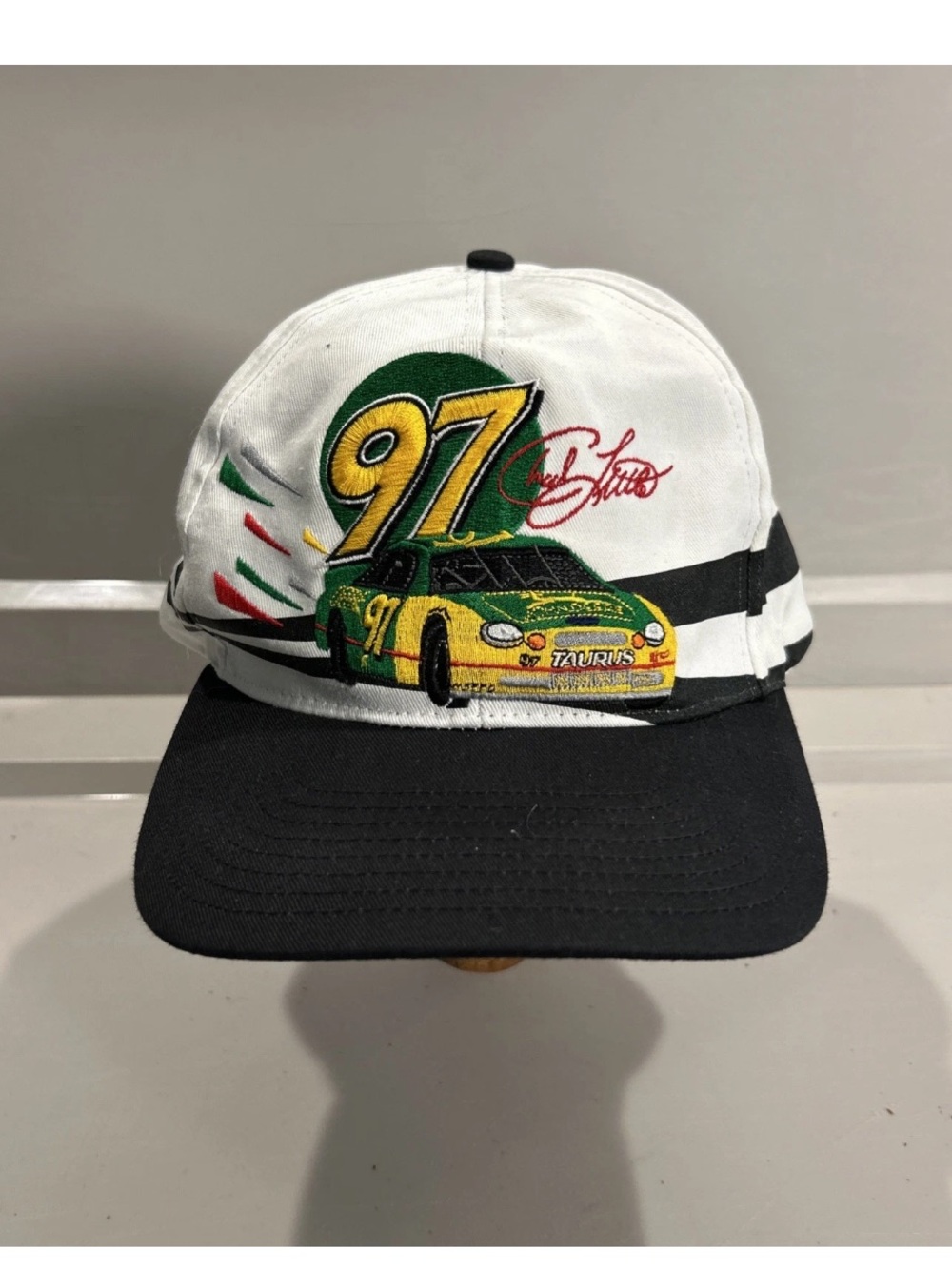 Vintage John Deere Motorsports Chad Little Ford Taurus #97 Embroidered Hat OSFM